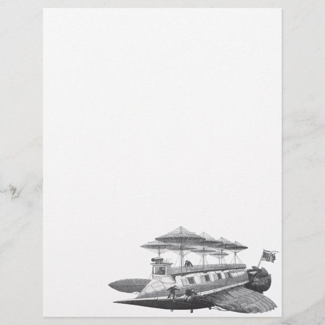 Vintage Science Fiction Steampunk Airship Eclipse (Devant)