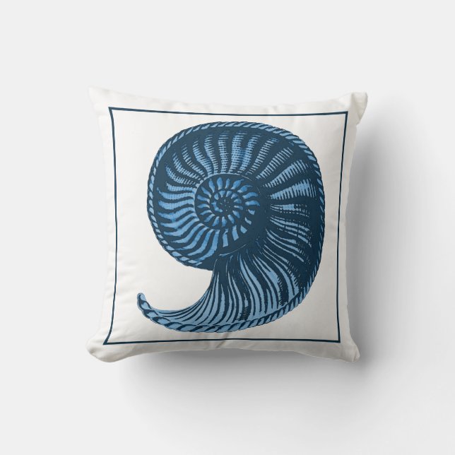 Vintage Seashell Blue No. 3 Coussin (Recto)