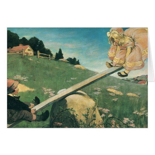 Vintage See Saw Margery Daw, Jessie Willcox Smith (Devant horizontal)