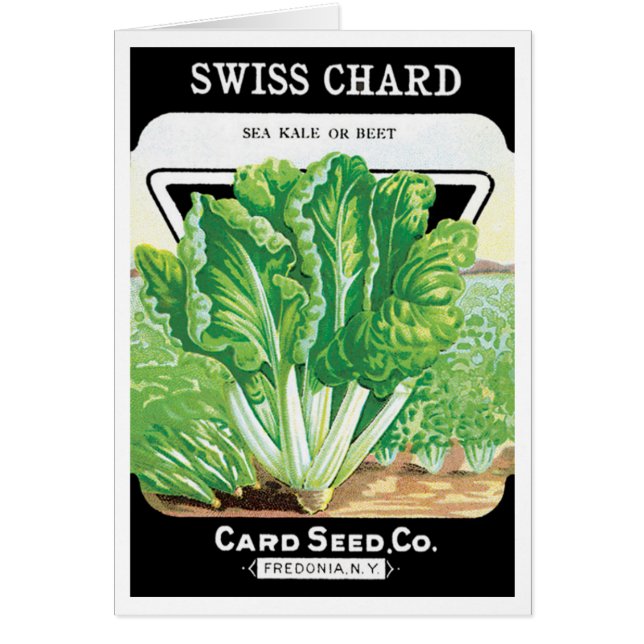 Vintage Seed Packet Étiquette Art, Swiss Chard Lég (Devant)