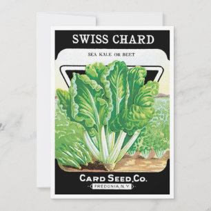 Vintage Seed Packet Étiquette Art, Swiss Chard Lég