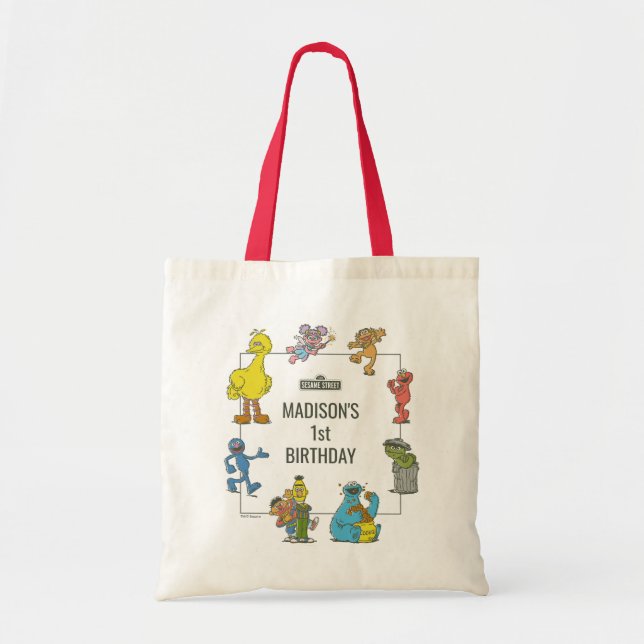Vintage Sesame Street Characters Birthday Tote Bag (Devant)
