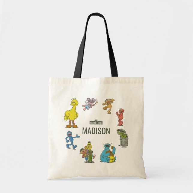 Vintage Sesame Street Characters Birthday Tote Bag (Devant)