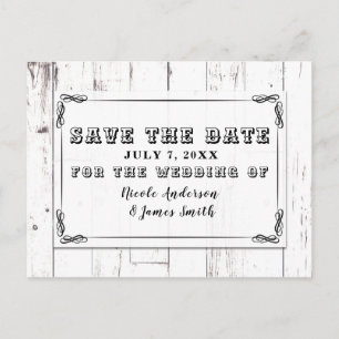 Vintage Shabby Chic Blanc Bois Grange Faire-Part d