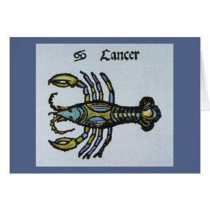 Vintage Sign of the Zodiac, Cancer the Crab