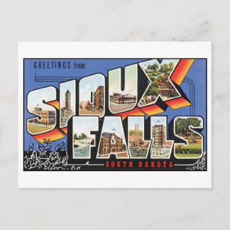 Vintage Sioux Falls, carte postale SD