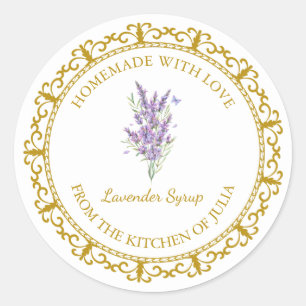 Vintage sirop de lavande maison Étiquette l blanc
