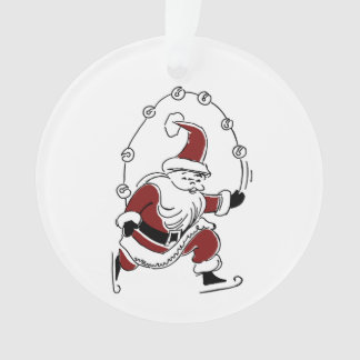 Vintage Skating Santa Christmas Ornament