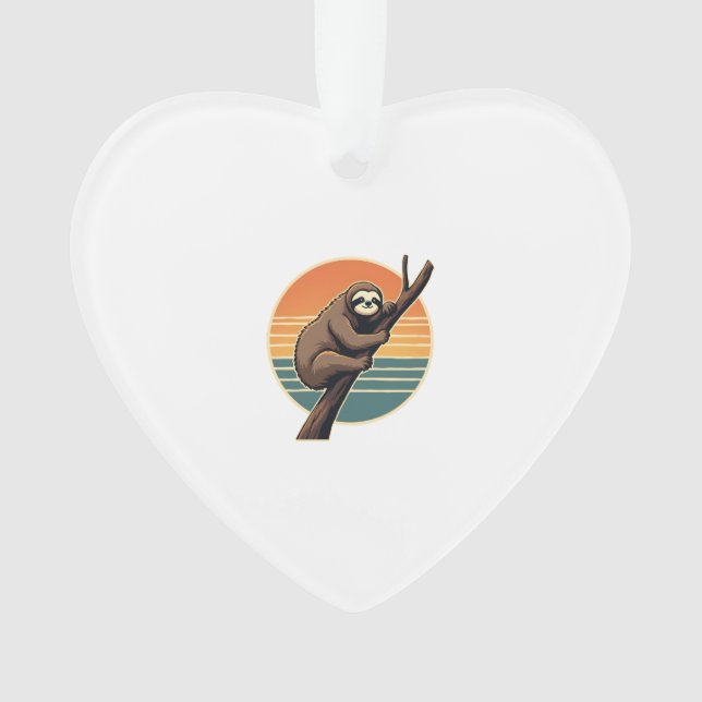 Vintage Sloth Sunset Vector Retro Hanging Art 2 (devant)