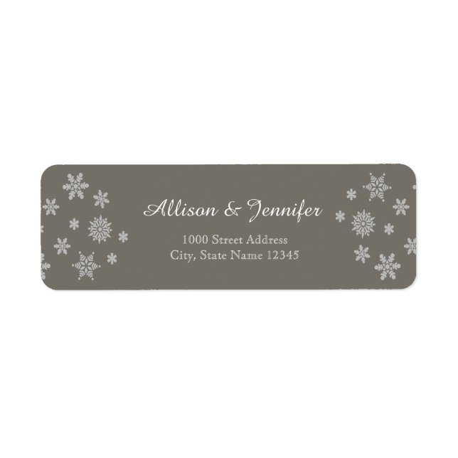 Vintage Snowflake Holiday Adresse du Étiquette (Devant)