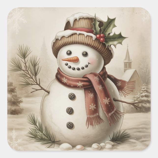 Vintage Snowman Stickers (Devant)