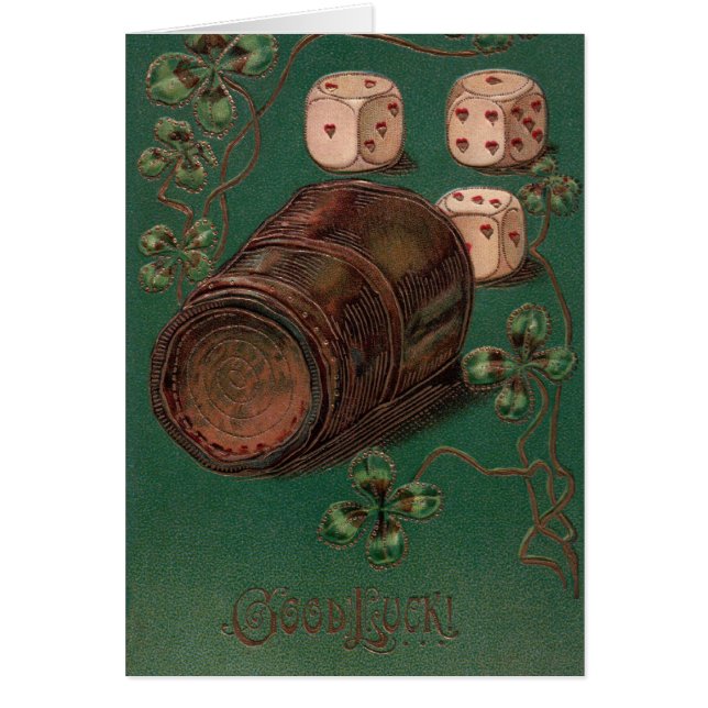 Vintage St. Patrick's Day, Good Luck Irish Dice (Devant)