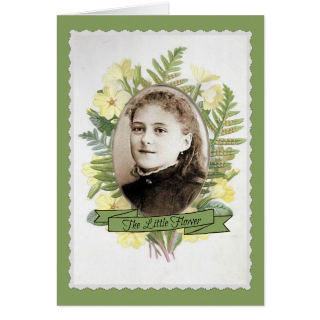 Vintage St Therese Young Girl avec cadre fleuri (Devant)