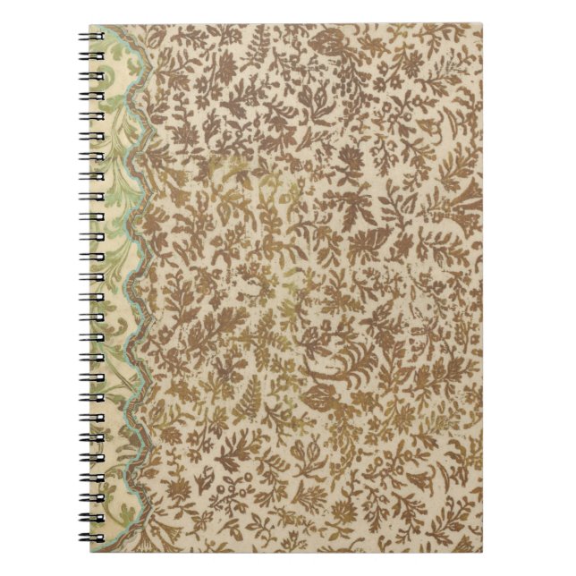 Vintage Stamped Leaf Spiral Journal Notebook  (Devant)