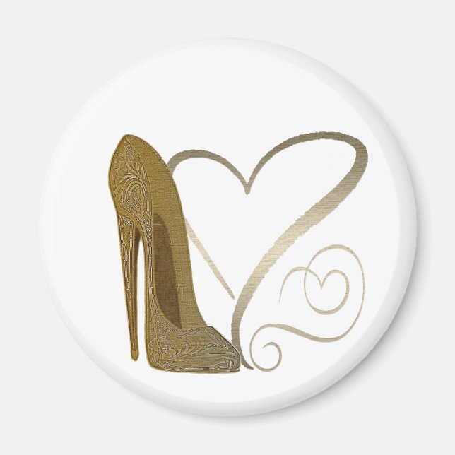 Vintage stiletto chaussures coeur Magnet (Devant)