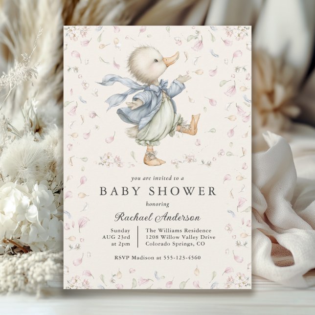 Vintage Storybook Duck Baby Shower Invitation (Créateur téléchargé)
