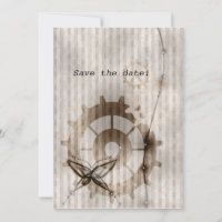 Vintage Striped Steampunk Sweet 16 invitation