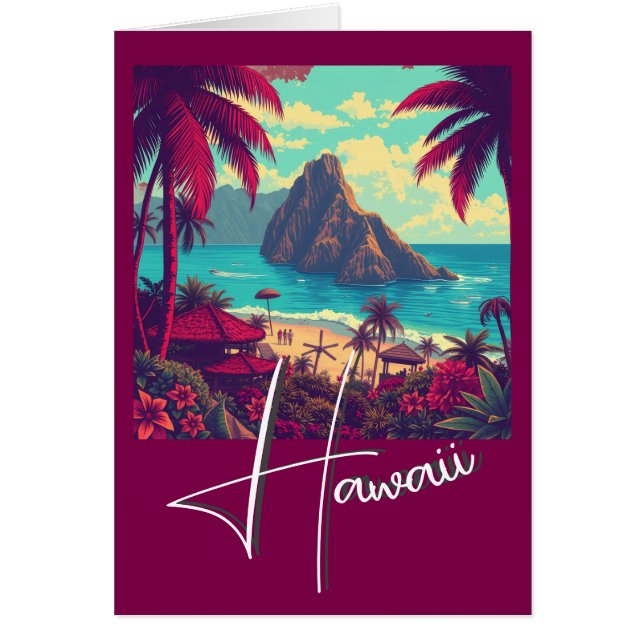 Vintage Style Hawaiian Travel Honolulu Mid-Pacific (Devant)