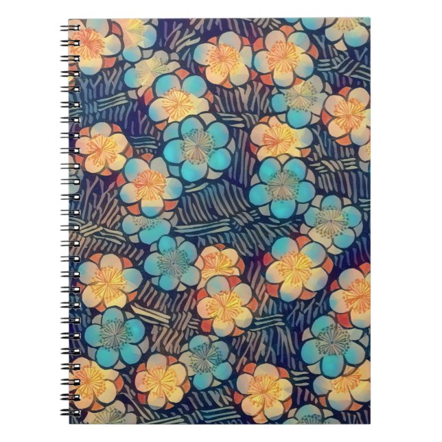 Vintage style rétro Carnet spiral floral (Devant)