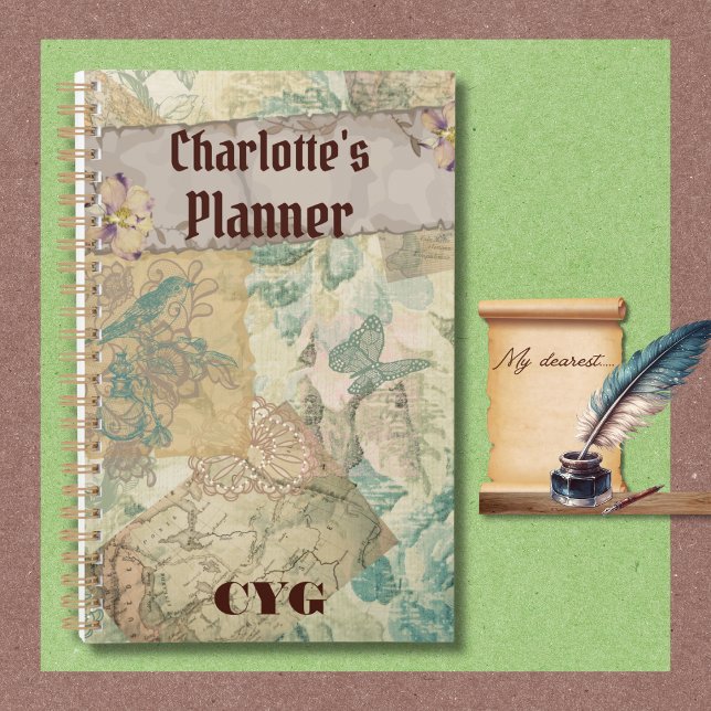 Vintage, style victorien. Planificateur de charme (Planners are available in multiple sizes. )