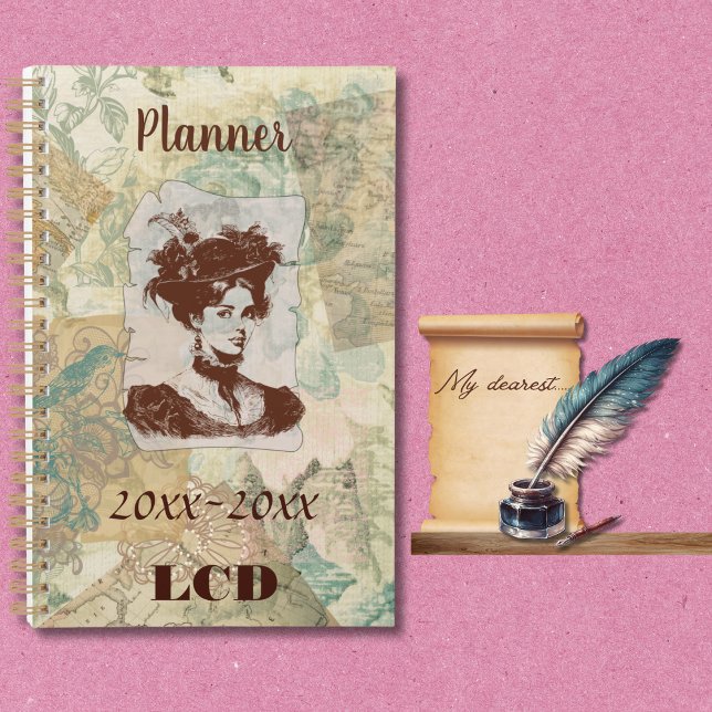 Vintage, style victorien. Planificateur de charme (Planners are available in multiple sizes. )