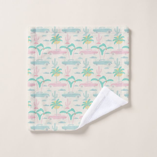 Vintage Summer day under palms with nostalgic (Gant de toilette)