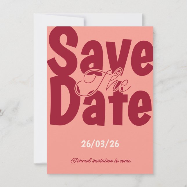 Vintage Sunset Retro Save The Date Card (Dos)