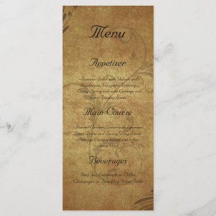 Vintage Teastain d'Antiquité Menu Personnalisé