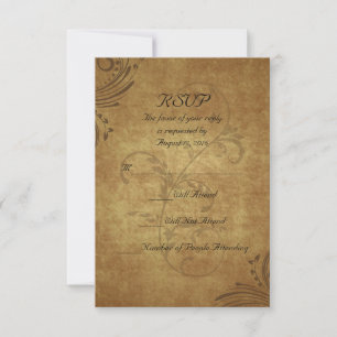 Vintage Teastain Swirl Mariage petit RSVP