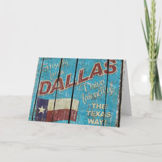 Vintage Texas - Carte de voeux Dallas (Devant)