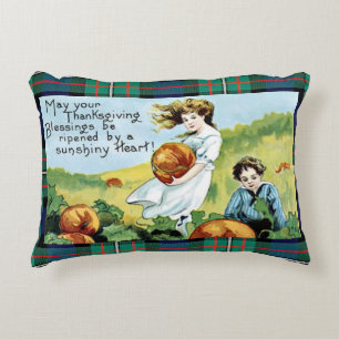 Vintage Thanksgiving Ferguson Clan Tartan coussin