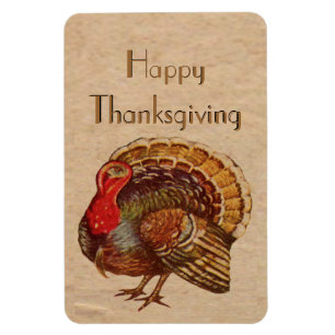 Vintage Thanksgiving Turquie Premium Flexi Magnet