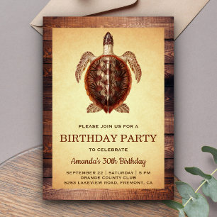Vintage Tortue Adulte Anniversaire Fête Invitation