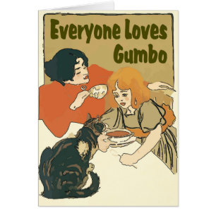 Vintage Tout le monde aime Gumbo Poster, fille et