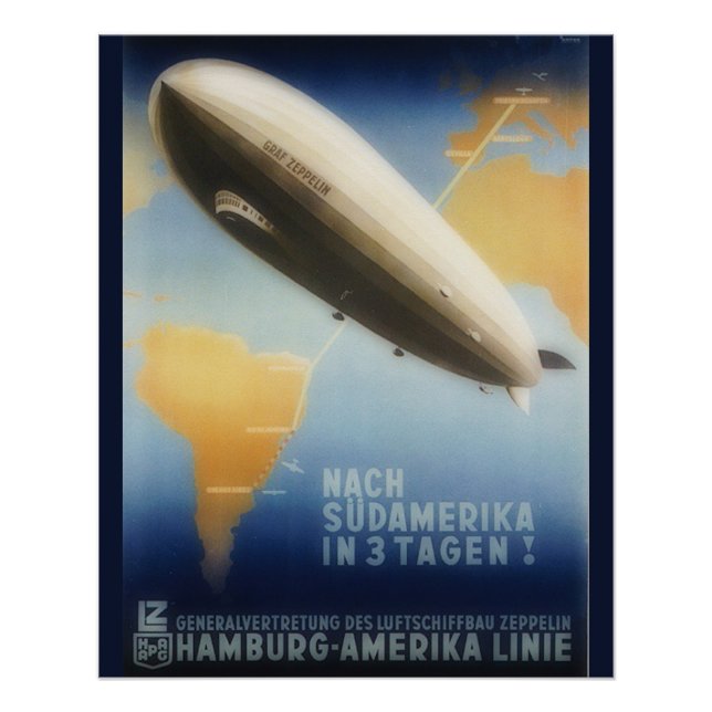Vintage travel - Graf Zeppelin Poster (Devant)