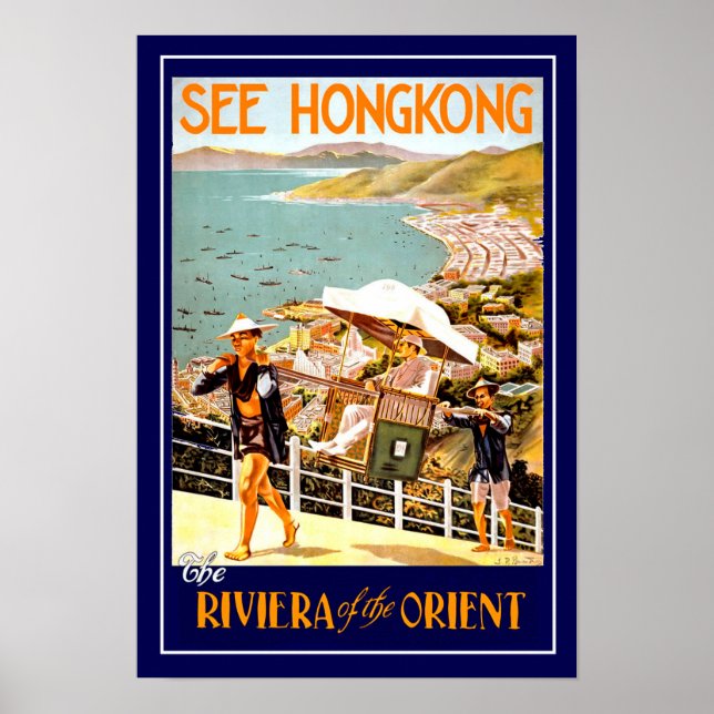 Vintage Travel Poster Hong Kong (Devant)