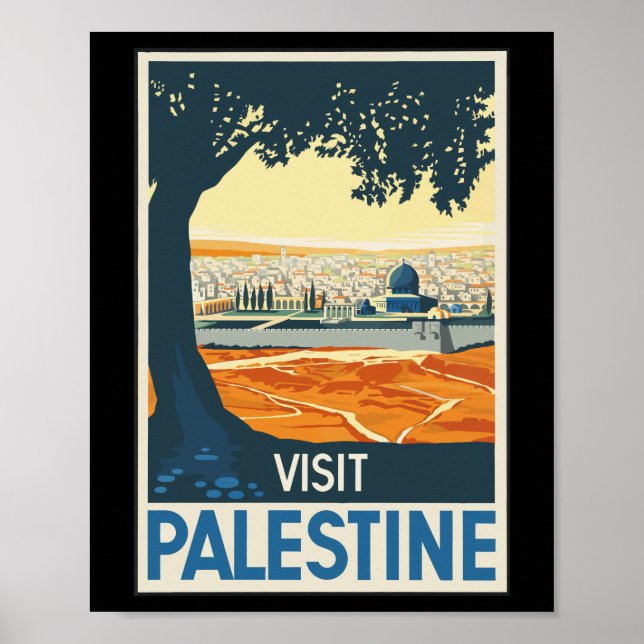 Vintage Travel Poster Palestine Painting (Devant)
