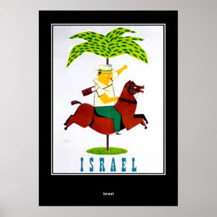 vintage Travel Print Poster Israël