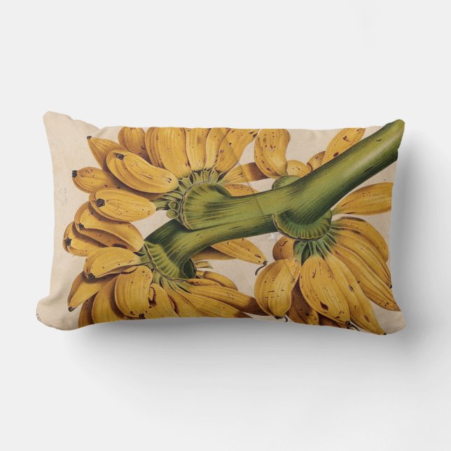Vintage Tropical Banana Lumbar Coussin (Recto)