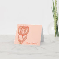 Vintage Tulip Peach Floral Nom personnalisé
