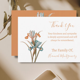 Vintage Turquoise Floral Sympathie Merci Cartes