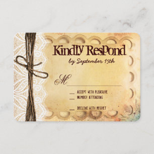 Vintage typographie russe Mariage Cartes RSVP