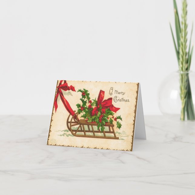 Vintage Une Joyeuse Carte de Noël (Devant)