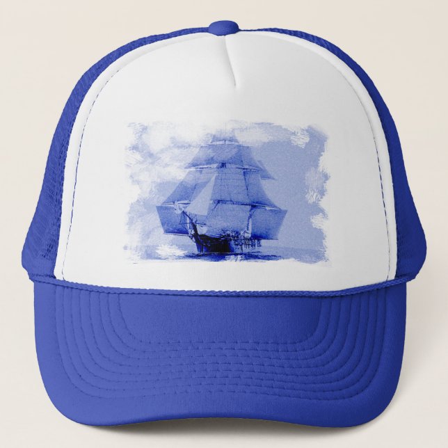 Vintage USS Monongahela Voilier Casquette (Devant)