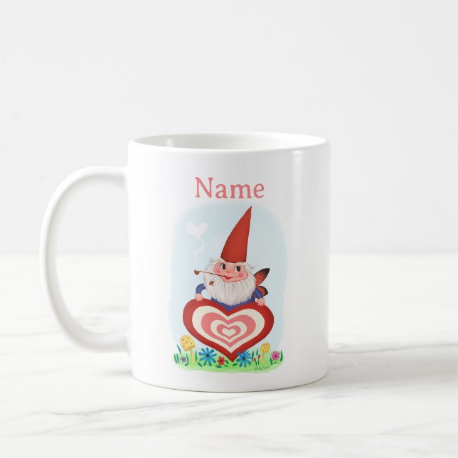 Vintage Valentine Spring Fairy Gnome Mug (Gauche)