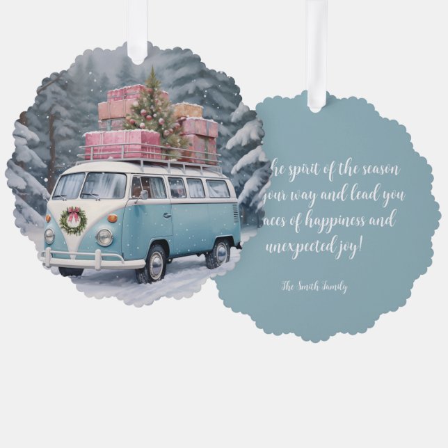 Vintage Vanagon Voyage Ornement (Recto/Verso)