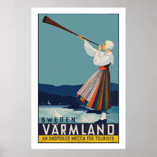 Vintage Varmland Suède Travel Classic Poster