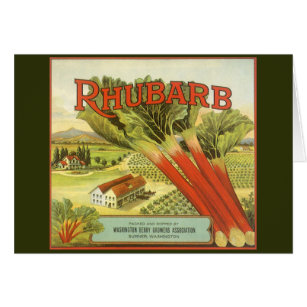 Vintage Végétal Can Étiquette Art, Rhubarb Farm