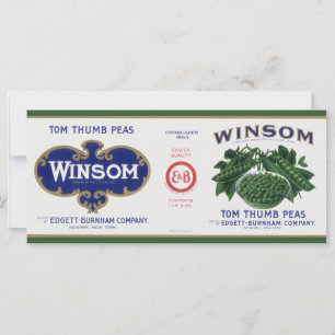 Vintage Végétal Can Étiquette Art, Winsom Peas