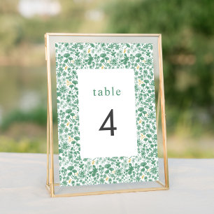 Vintage Vert Ditzy Floral Mariage Numéros de table